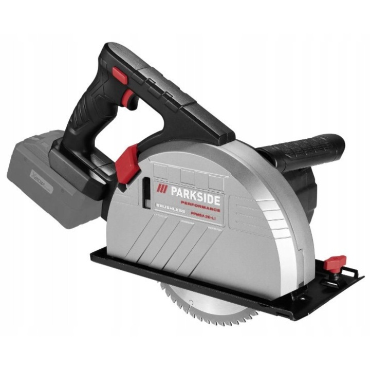 Pila circulara manuala cu acumulator 20V, 190mm, fara acumulator si incarcator, adancime taiere 62mm, set complet