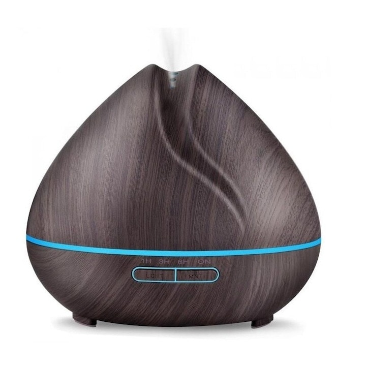 Umidificator cu Lumini colorate RGB in forma de vulcan, ORBER, Rotativ, atomizare de inalta frecventa 25-45 ml/h, fara fir pentru utilizare in masina, Rezervor 280ml, alb