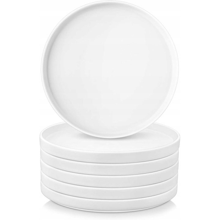 6 darabos kerámia tányérkészlet, Venus, fehér, 26,7cm