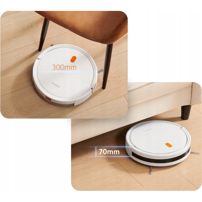 Robot aspirator Xiaomi Robot Vacuum E5, mopare, 3 moduri de putere, alb, 32.1x8.2x32.2cm