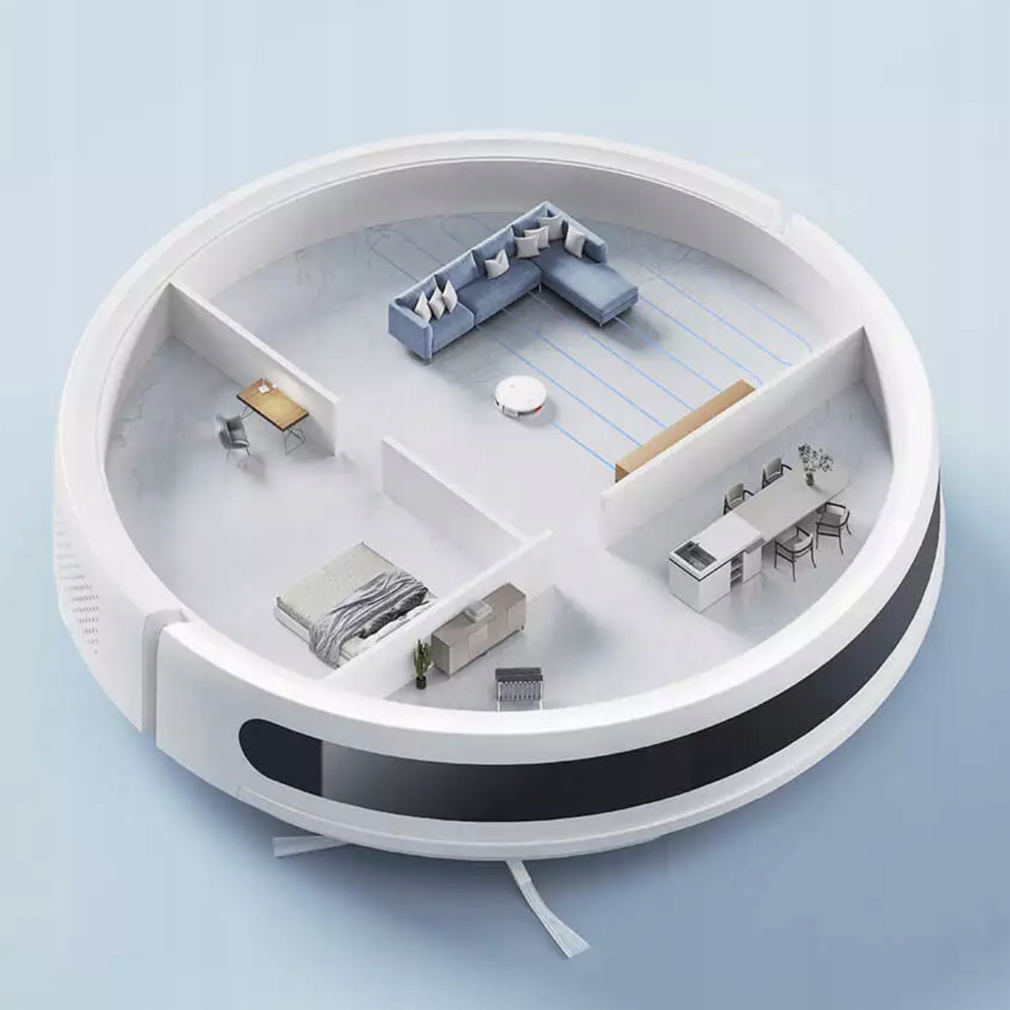 Robot aspirator automat Xiaomi, alb, 4000 Pa, mop, pentru suprafete de pana la 150 m²