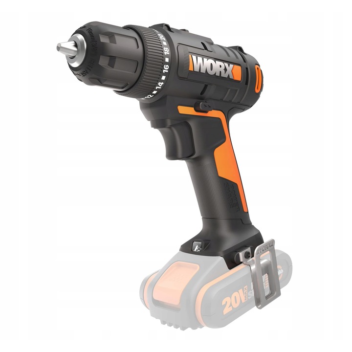 Masina de gaurit si insurubat WORX WX100.9, 20V, 30Nm, 2 viteze, LED, 10mm