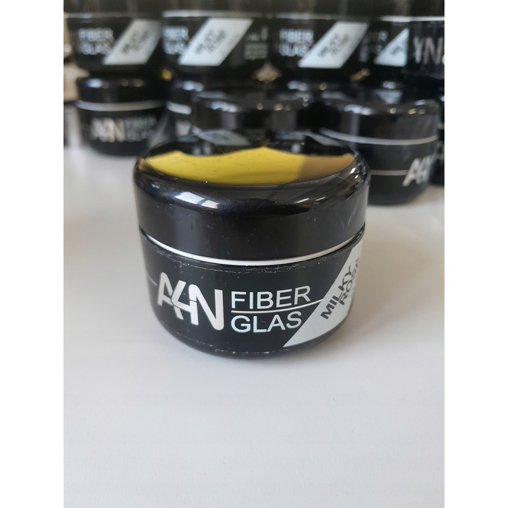 Gel de stilizare unghii A4N Fiber Glas Milky Rose 50ml, formula intarita, efect natural, utilizare versatila