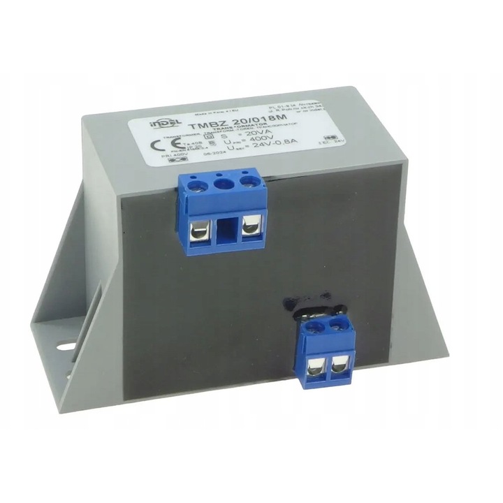 Transformator 20VA 400V/24V, montaj srubowy, TMBZ 20/018M, 0,83A