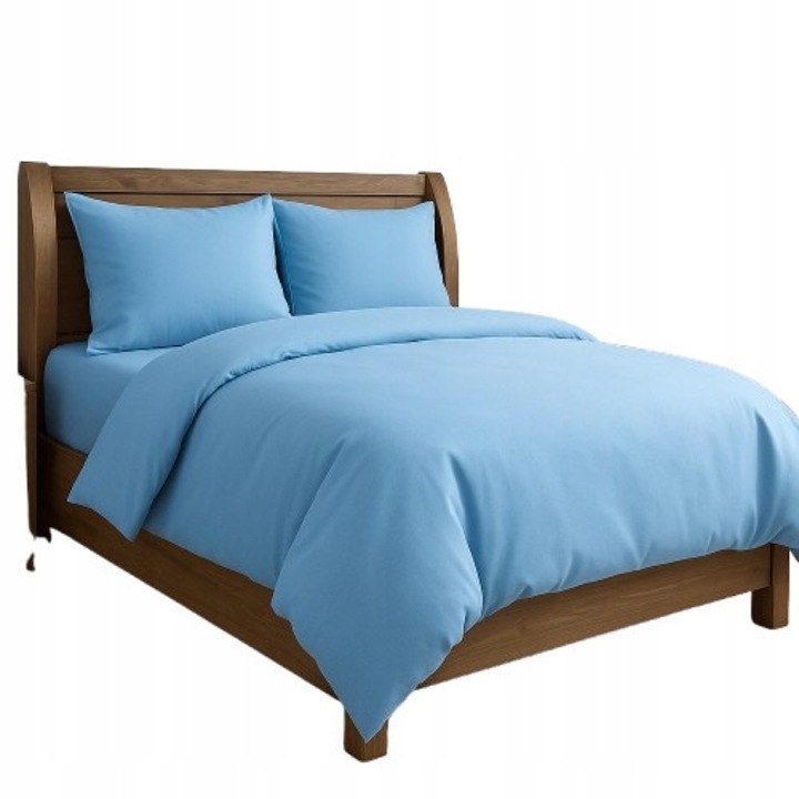 3 részes ágynemű garnitúra, 274x259cm + 2x 51x102cm, világoskék