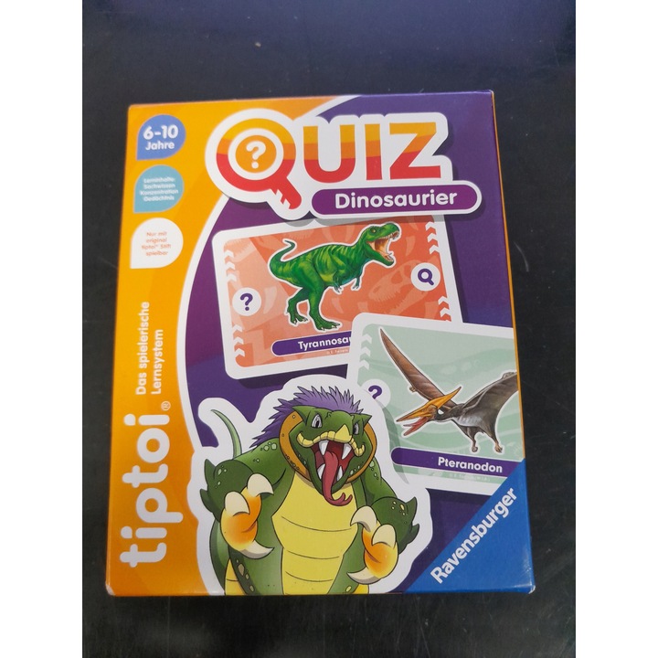 Настолна игра tiptoi Quiz Динозаври, 6 години+, 30 мин, комплект