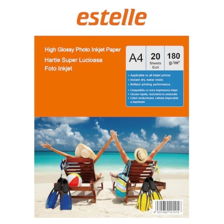 Hârtie lucioasă A4 Estelle, 180g/m, set 20 coli
