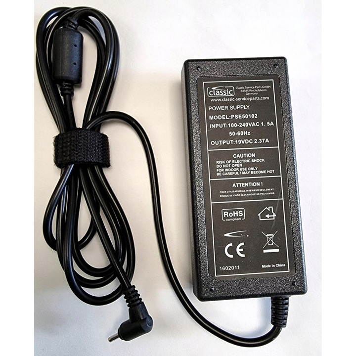 Зарядно за лаптоп 19V/2,37A 45W 2,5x0,9mm с кабел Schuko