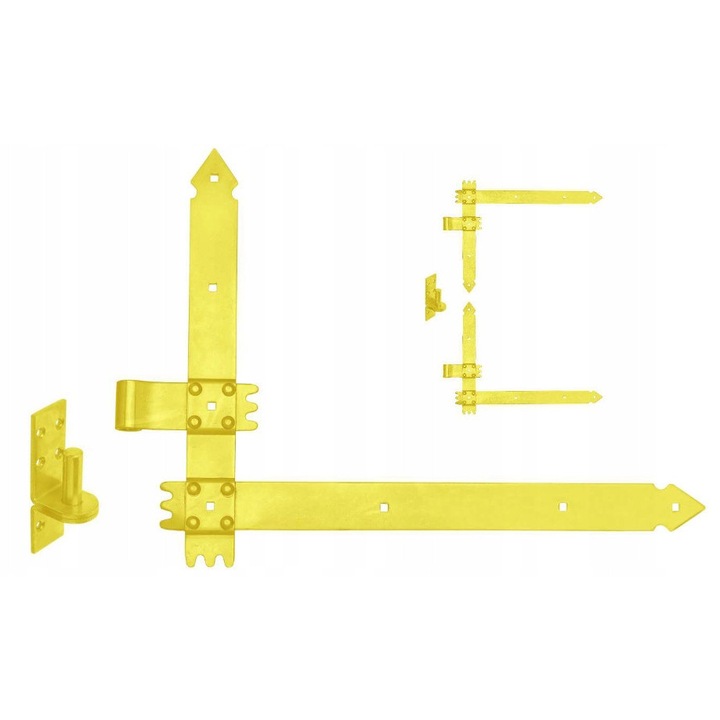 Zawiasuri coltar, 300x400x40mm, set 2 bucati, otel galvanizat, galben