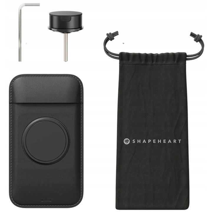 Suport telefon pentru bicicleta, Shapeheart, model SR-Bike Stem M, negru, dimensiune M, montare pe ghidon, waterproof