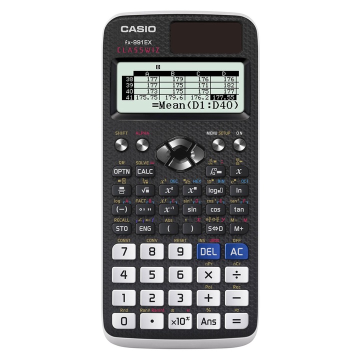 Научен калкулатор Casio FX-991CEX черно-бял 165,5x77x11,1мм