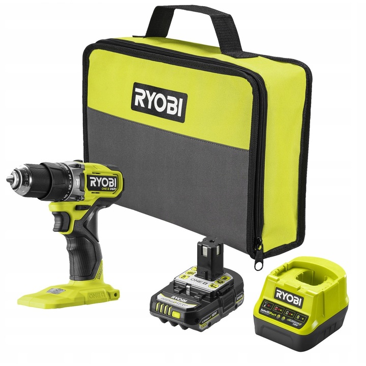 Акумулаторна ударна бормашина Ryobi RPD18C1-1C20G, 18 V, комплект с батерии и зарядно