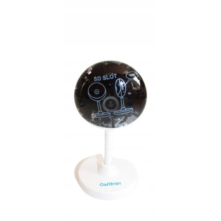 Camera de supraveghere Owltron T1, 1080P, Wi-Fi 2,4 GHz, neagra, 133x133x77mm