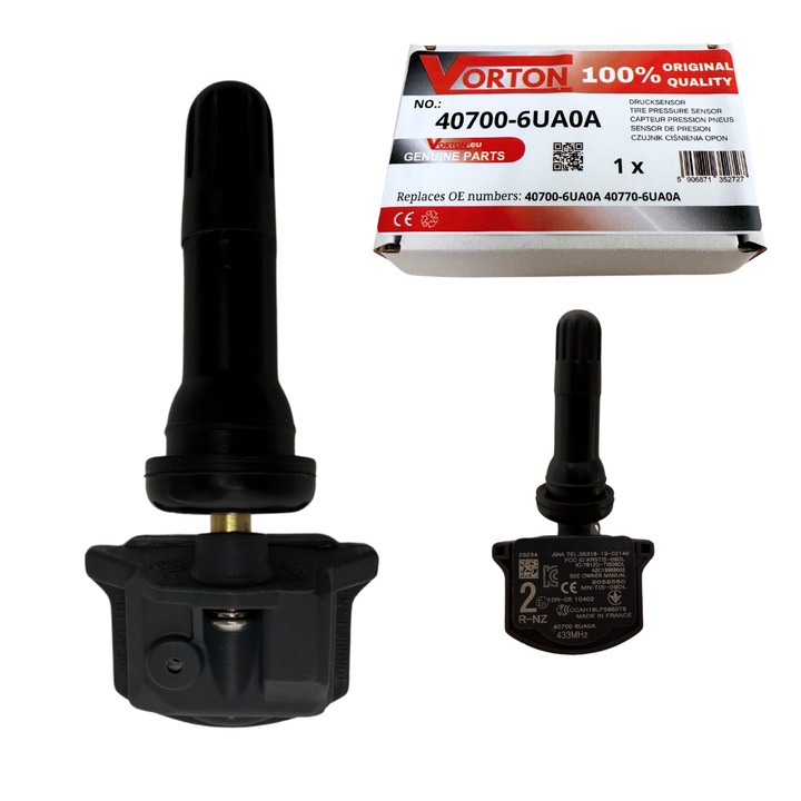 Senzor de presiune in pneuri TPMS preprogramat VORTON Supapa roata cauciuc pentru RENAULT Trafic III Zoe, MERCEDES Citan W420, NISSAN Qashqai III X-Trail IV T33 Juke II Leaf II ZE1