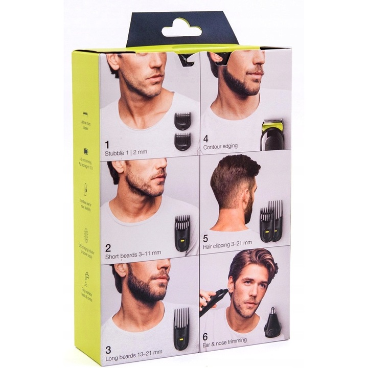 Мултифункционална самобръсначка Braun, 4 глави, 0,5-21 мм, захранване с батерии