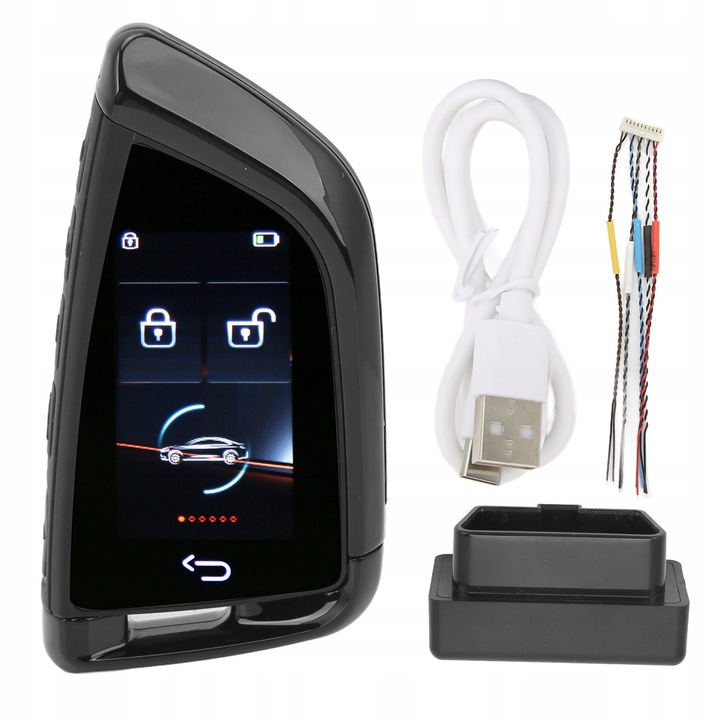 Cheie auto inteligenta cu ecran LCD, acces fara cheie, Bluetooth 5.0, 800mAh, set 1x OBD, 1x cablu, 1x cablu de incarcare