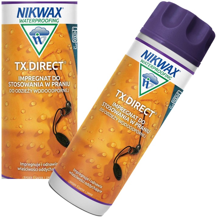 Nikwax TX.Direct 300ml Set impregnare pentru imbracaminte GORE-TEX si Softshell, rezistent la apa, usor de aplicat