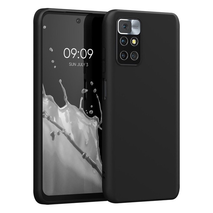 Husa din Silicon pentru Xiaomi Redmi 10, Flexibila, Soft & Slim Fit, Rezistenta la Zgarieturi, Finisaj Matte, Negru