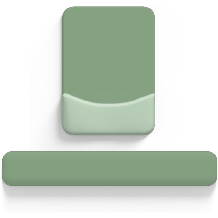 Set 4 Piese Suport Incheietura Tastatura Mouse + Suport Pahare, Newplenty, Verde, 44x8x2.5cm + 24x20x0.2cm + 17x9x2cm + 10x10x0.2cm