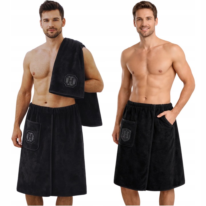 Prosop Kilt pentru Sauna si SPA pentru Barbati, Pareo pentru Piscina, Set de Baie 80×150 cm