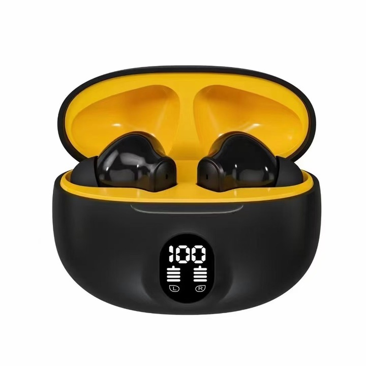 Casti Wireless 895B TWS Bluetooth 5.3 – negru – Sunet Imersiv, Reducere Zgomot, Autonomie Lunga, Design Sportiv