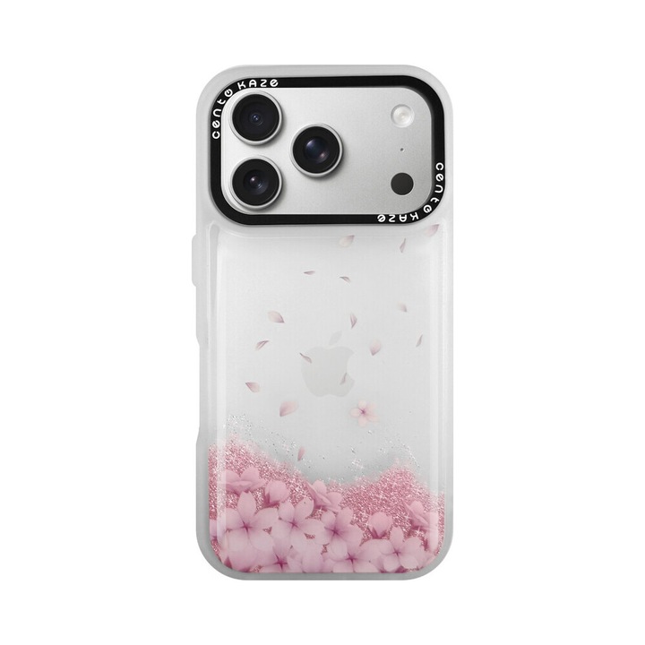 Husa Premium cu Rasina Epoxidica CENTO Muse compatibila cu Apple Iphone 17ProMax, Sakura, Anti zgarieturi, Rezistenta la Cadere 3m, cu margini ridicate pentru protectia ecranului si a camerei