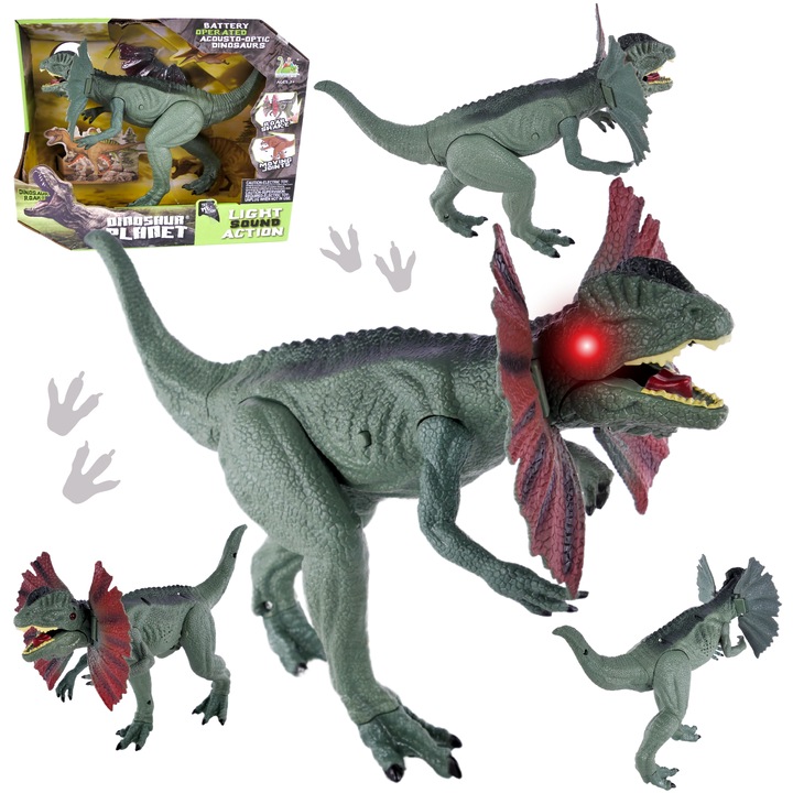 Dinozaur cu Efecte Luminoase si Sonore, Elemente Mobile Interactiv RS6188, MAKSIK