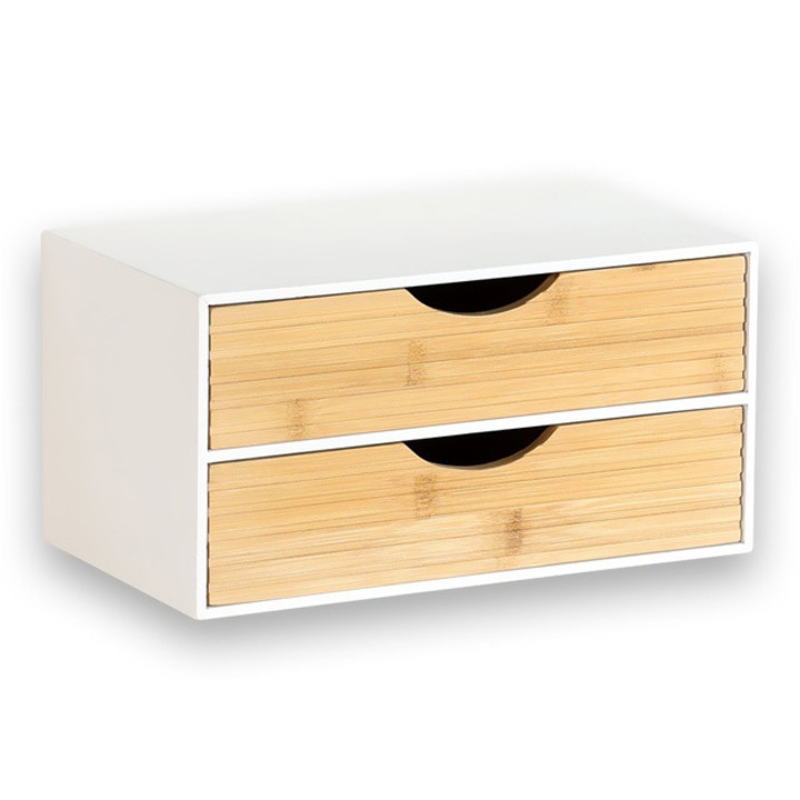 KESPER irodai rendszerező, 2 fiókos, 27 x 16 x 14 cm, fehér - fehér