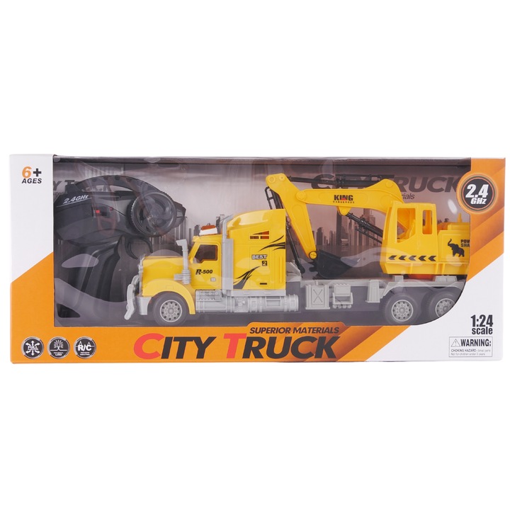 Багер RC с дистанционно управление, строително превозно средство, дистанционно управление, батерия, кабел 9070-15F, MAKSIK