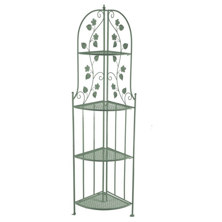 Raft pardoseala de colt fier verde 35 x 49 x 165 cm