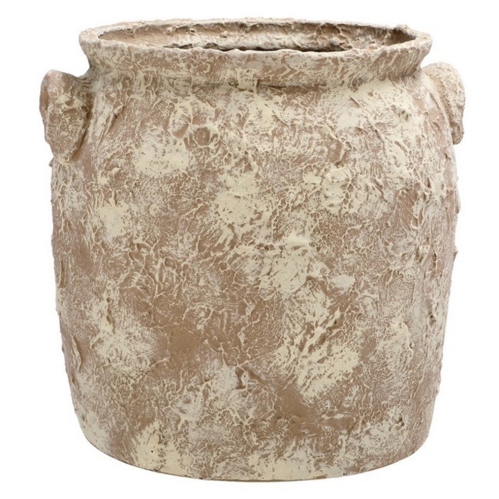 Ghiveci flori ceramica maro 23,5 x 23 cm