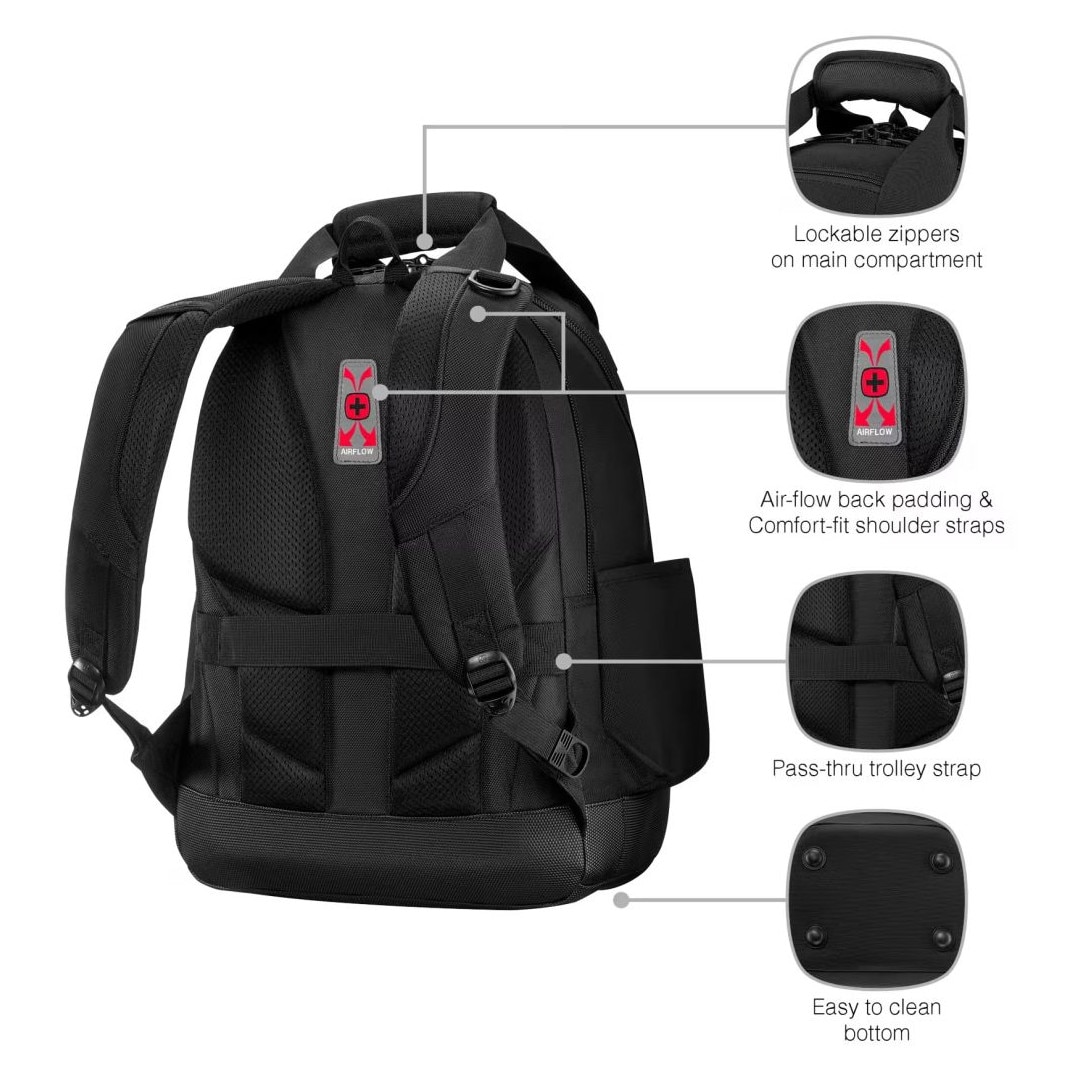 Rucsac laptop Wenger Tool Advanced 16", negru, 480x360x100mm