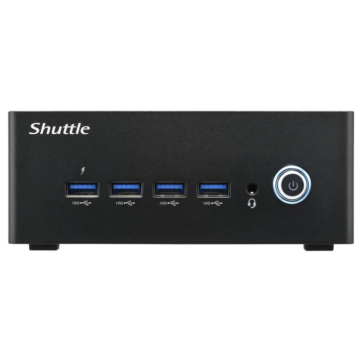 Mini PC Shuttle XPC nano NT10H5, Intel Core Ultra 5-125H, 2,5 Gigabit, 143x132x55mm, Negru