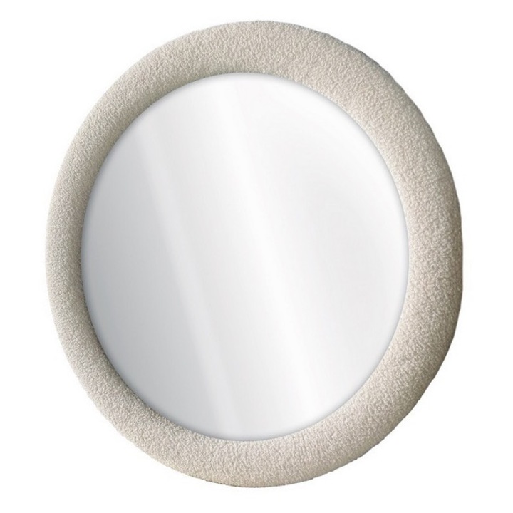 Fehér hurkolt textil keretes fali tükör 100 cm