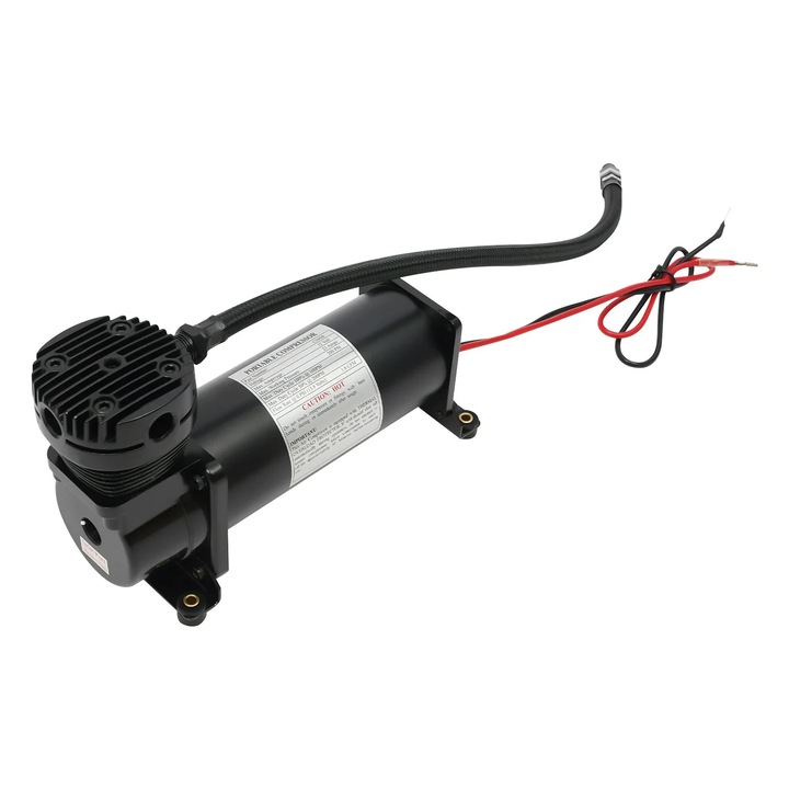 Compresor de aer portabil 12V 200 PSI, pompa de suspensie 1.75 CFM IP53, negru