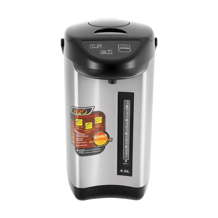 Fierbator electric de 4 l, fierbere rapida de 750 W, temperatura constanta, 3 moduri de distribuire, negru