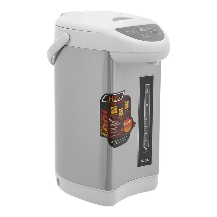 Fierbator electric de 4 l, fierbere rapida de 750 W, temperatura constanta, 3 moduri de distribuire, gri deschis