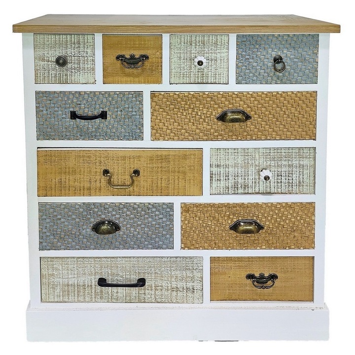 Többszínű fa komód 86 x 34 x 92 cm