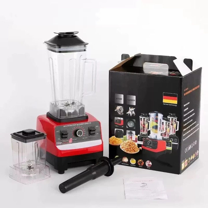 Set Blender 4 in 1, Mixer vertical profesional, 800W, Lama din otel inoxidabil, Functie Turbo, Multifunctional pentru Macinare, Pasare, Amestecare, Tocare si Spumare, Design Ergonomic, Accesorii Incluse, Capacitate Tocator