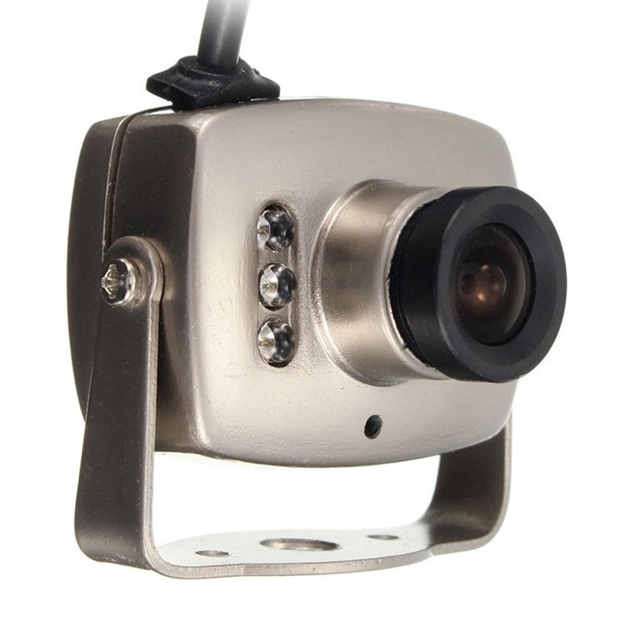 Camera de supraveghere cu infrarosu, 800TVL, metalica, suport audio, 3.5x2.6cm