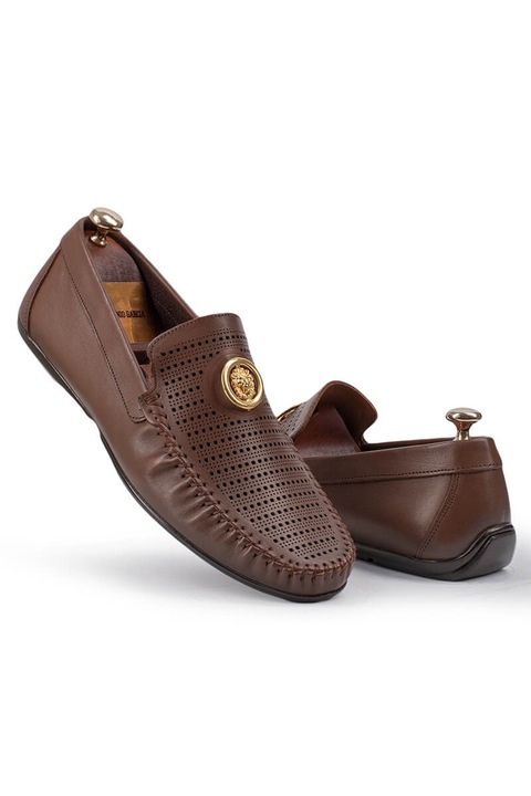 Pantofi pentru bărbați, Piele naturală, Base, 334159, Maro închis