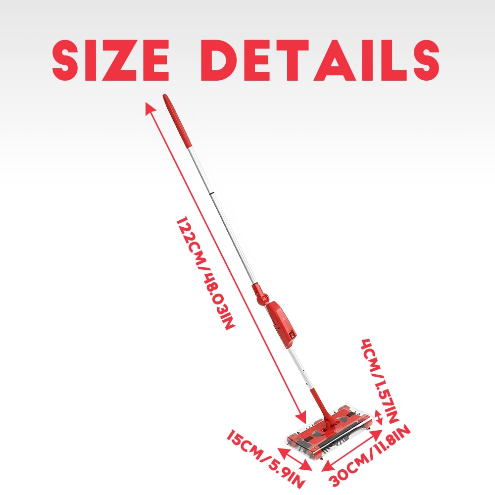 Aspirator Fără Fir CHOOLY G6, Matură Verticală Reîncărcabilă, Rotativă 360°, Roșu, 126x29,5x14,5cm