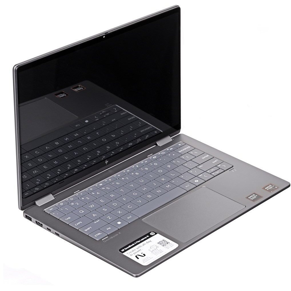 Laptop HP OmniBook Flip 14, 14" WUXGA Touchscreen, AMD Ryzen 5 340, 512 GB SSD, Argintiu