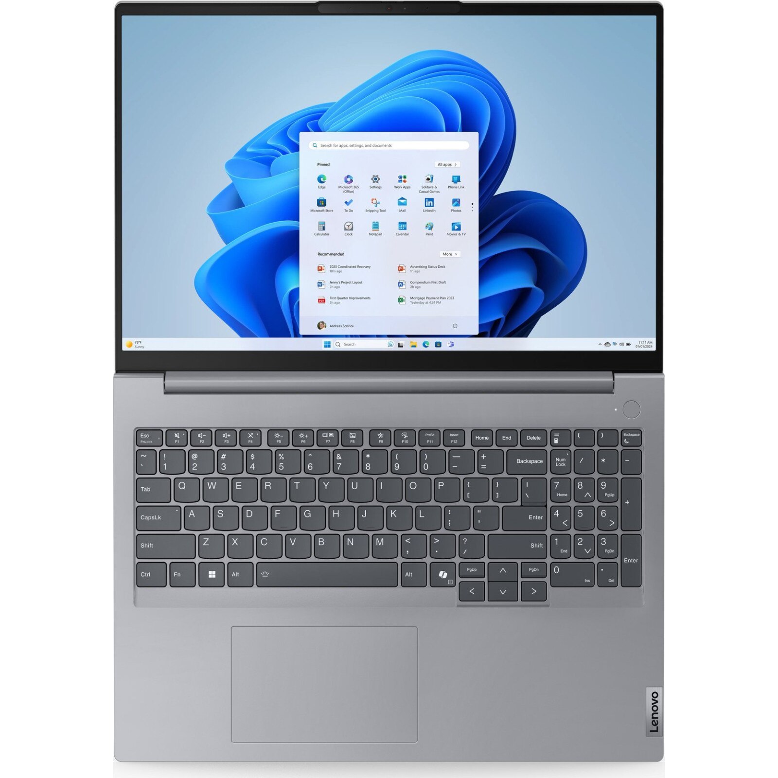 Laptop Lenovo ThinkBook 16 G7, 16" WUXGA, AMD Ryzen™ 5 7535HS pana la 4.55 GHz, 16 GB RAM DDR5 4800, 512 GB SSD, AMD Radeon, Windows 11 Pro, Arctic Grey 512 GB