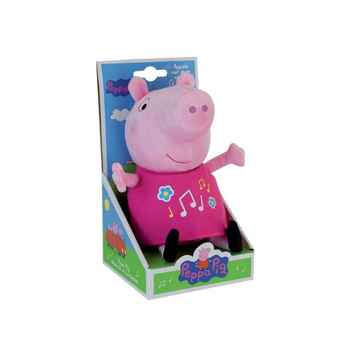 Jucarie de plus Peppa Pig muzicala si luminoasa 25cm