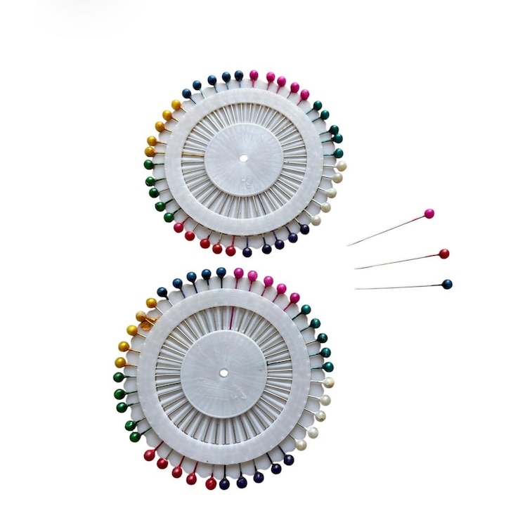 Set 2 Rozete Ace cu Gamalie Colorata, lungime 3 cm, aproximativ 80 ace, pentru croitorie si lucru