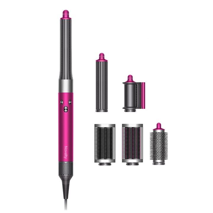 Ondulator Multistyler Novelty™ Airwrap Complete Long Volumise, 3 trepte de viteza, 3 trepte de temperatura, 6 capete, ceramic roz auriu, 30x40mm, 1300W, Fucsia