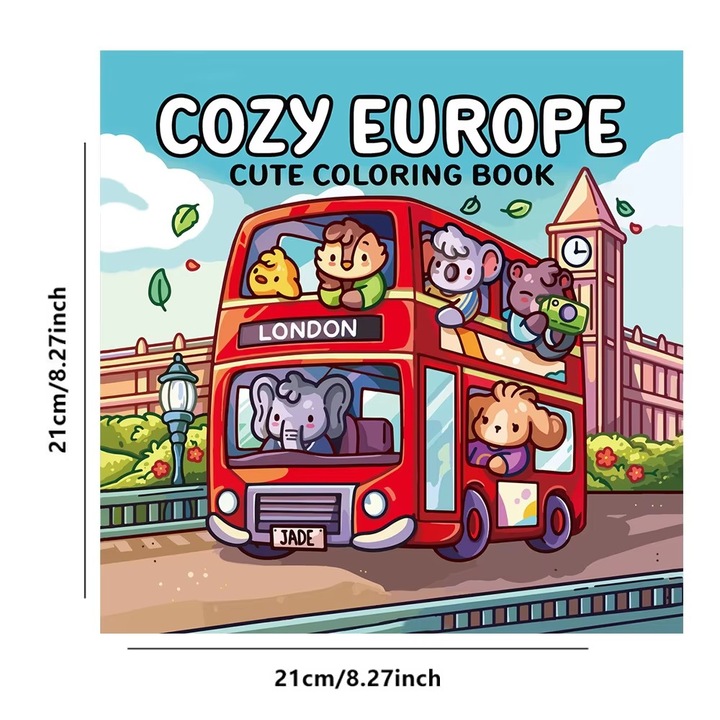 Книжка за оцветяване Cozy Europe, хоби, меки корици, компактна