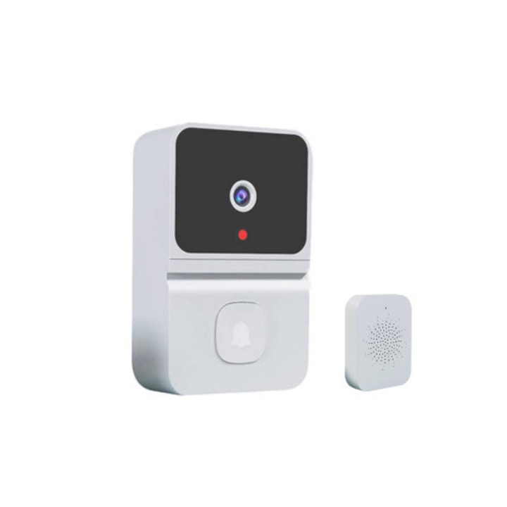 Intelligens WIFI videó csengő, kétirányú kaputelefon, okosotthon integráció, fehér