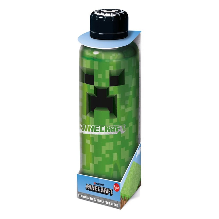Minecraft Creeper vizespalack 500 ml, rozsdamentes acél, licencelt, többszínű